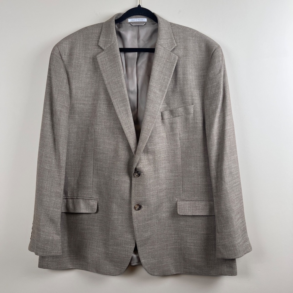 Lauren Ralph Lauren Poly Linen Blend Light Brown Blazer Sport Coat Jacket 50R